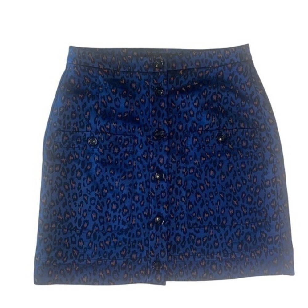 Banana Republic Women's Size 8 NWT Skirt Chic Blue Leopard Print Preppy Academia